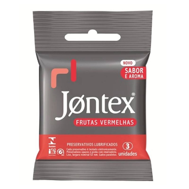 PRESER JONTEX LUBRIFICADO FRUT VERM C/3 UNID