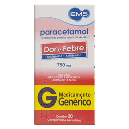 PARACETAMOL 750MG 20 CPRS - EMS(G) @