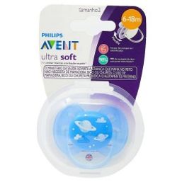 Avent Chupeta Ultra Soft Espaco Menino 6-18 Scf528/12 @