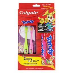 Colgate Escova Dental Tandy C/2 +5 Anos+2Geis Dentais