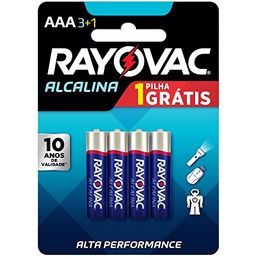 PILHA RAYOVAC ALCALINA AAA LV4 PG3