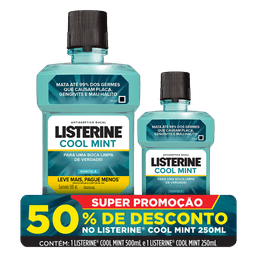 LISTERINE COOL MINT 500ML + 50% DESC COOL 250ML