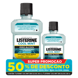 LISTERINE ZERO COOL MINT 500ML + 50% DESC 250ML