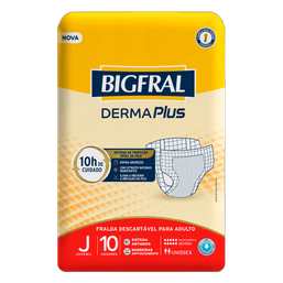 Bigfral Fralda Adulto Derma Plus Juvenil 10 Fr@