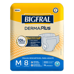 Bigfral Fralda Adulto Derma Plus M 8 Fr