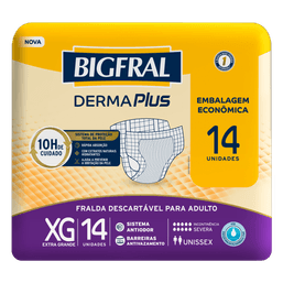 Bigfral Fralda Adulto Derma Plus Econ Xg 14 Fr@