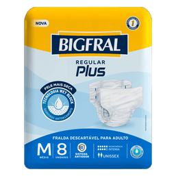 Bigfral Fralda Adulto Reg Plus M 8 Fr