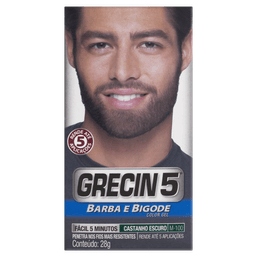 GRECIN 5 HOMEM BARB/BIGOD CASTANHO ESCURO 100@