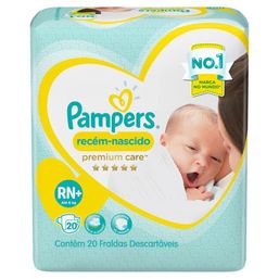 FRALDA PAMPERS PREMIUM CARE RN 20 FR