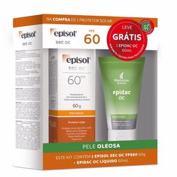 Kit Prot Solar Episol Sec Oc Fps60 60G + Sab Facial Epidac Oc Liq 60Ml