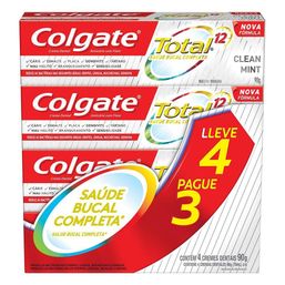 Kit Cr Dental Colgate Total 12 Clean Mint 90G C/4