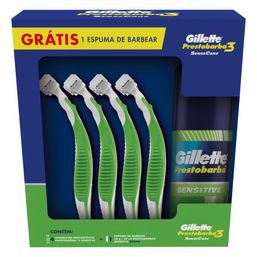 Aparelho Gillette Presto 3 Sensec C/4+ Espuma Gtrs