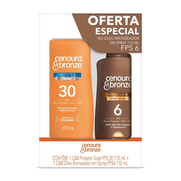 Kit Prot Solar Cenoura Bronze Fps30 110Ml+Oleo Bronz Fps6 110Ml