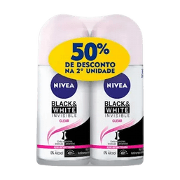 Nivea DesodoranteRollon Fem Black Invisible 50Ml 50% Na 2Un@