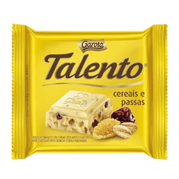 Chocolate Talento Cereais/Passas 85G