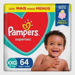 Fralda Pampers Supersec Jumbo Xxg C/64