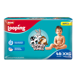 Fralda Looney Tunes Looping Hiper Xxg C/46