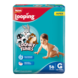 Looney Tunes Nova Loopping Fralda Hiper G 56 Fr