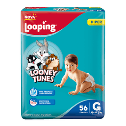 Looney Tunes Nova Lopping Fralda Hiper G 56 Fr