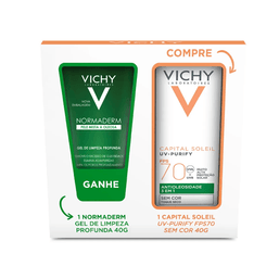 Kit Prot Solar Vichy Cap Soleil Uv-Purify Fps70 40G+Gel Norm 40G D