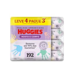 TOALHA UMED HUGGIES ROSTO CORP LV4PG3 C/48