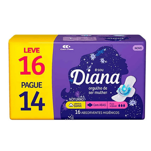 Absorvente Diana Noturno Suave C/Abas L16 P14