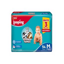 Fralda Looping Hiper M + 3Fr Grts C/54