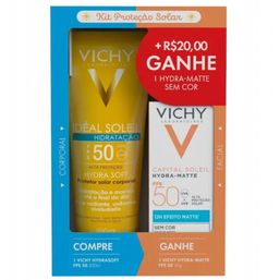 Vichy Capit Soleil Hydra Matte Fps50 30Ml+R$20 Grts Hydra Soft Fps50 200Ml D