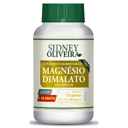 Sidney Oliveira Magnesio Malato Lv 60 Caps  + 15 Gratis***
