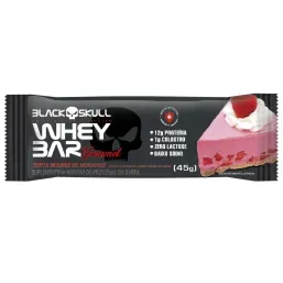 Barra Prot Black Skull Whey Gourmet Morango 45G