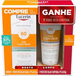 Kit Prot Solar Eucerin Sun Facial T.Seco Control Fps60+Fps60 50G