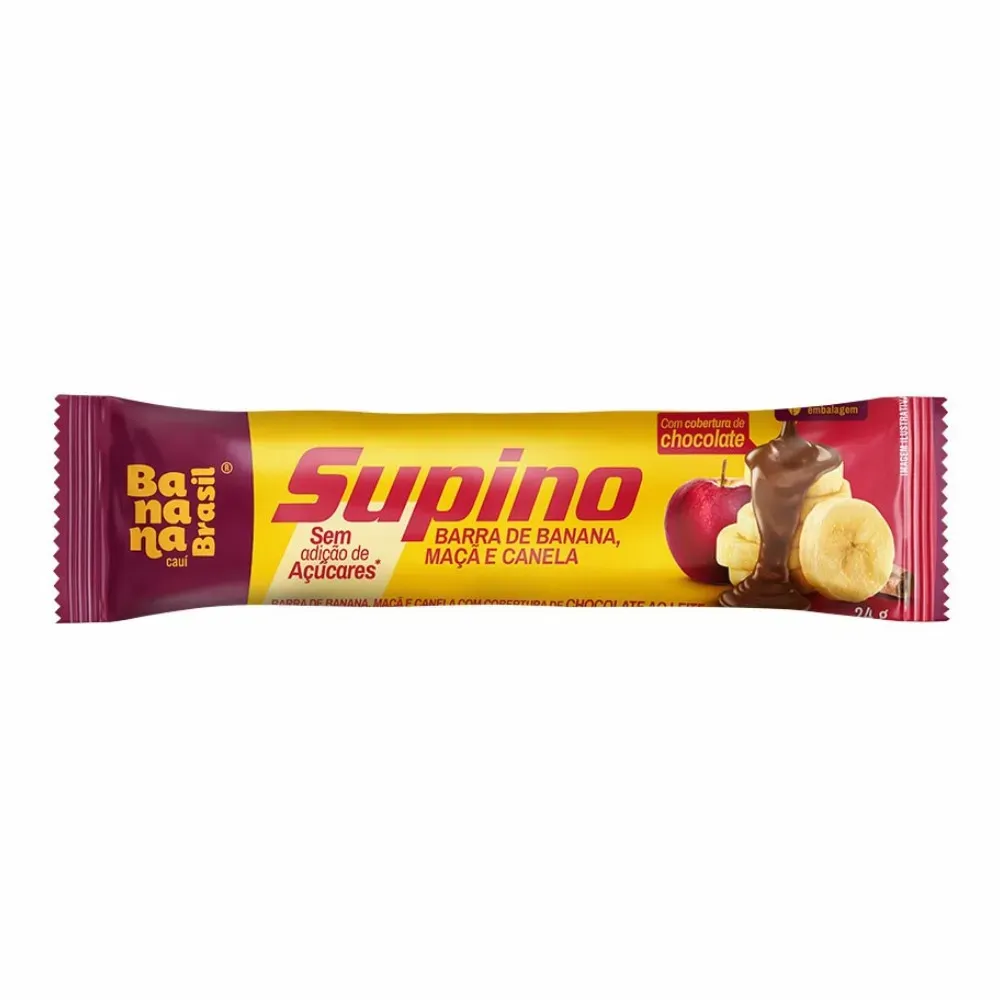 Barra de Banana Supino Zero Maçã e Canela Banana Brasil 24g