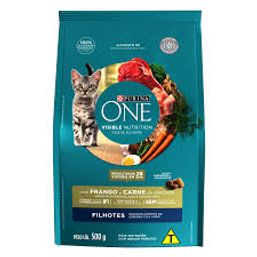 Racao Purina One Gatos Filhotes Frango E Carne 500G