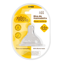 Bico Mamadeira Joao e Maria Silicone Orto Fluxo Variavel