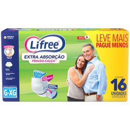 LIFREE FRALDA ADULTO CALCA EXTRA ABSORCAO XG 16UND