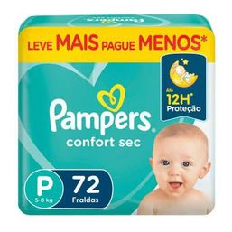 Fralda Pampers Confort Sec Super P C/72