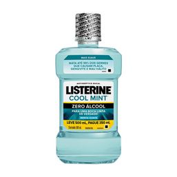 Listerine Cool Mint  Zero Álcool Leve 500ml Pague 350ml