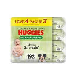 Tolha Umedecida Huggies Higiene Superior Leve 4 Pague 3
