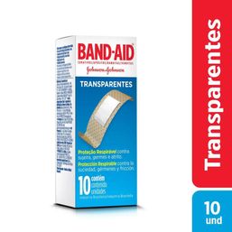 BAND-AID Transparente caixa com 10 unidades