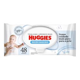 Toalha Umedecida Huggies Recém Nascido com 48 unidades