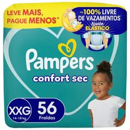Fralda Pampers Confort Sec Super XXG com 56 Unidades