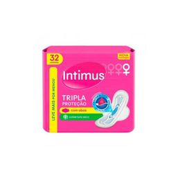 Intimus Absorvente Tripla Proteção com Abas Cobertura Seca 32 unidades
