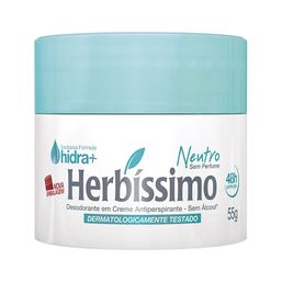 Desodorante Creme Antitranspirante Herbíssimo Sem Perfume 55g