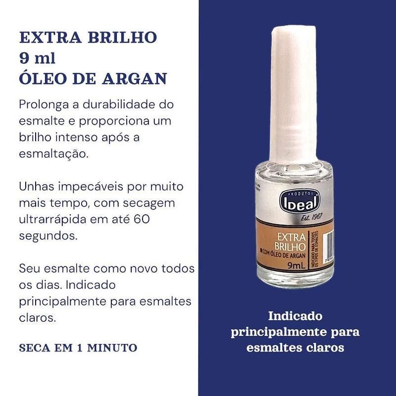Ideal Esmalte Extra Brilho  leo de Argan 9ml  2