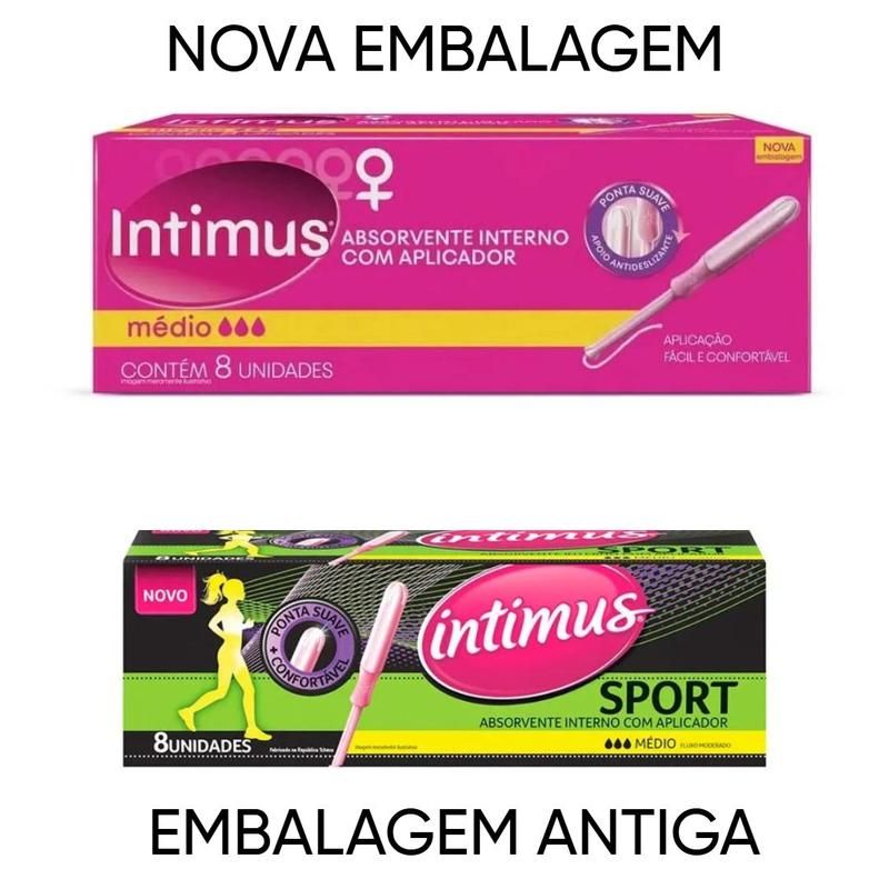 Absorvente Interno Intimus Sport M dio 8 unidades   Aplicador 1