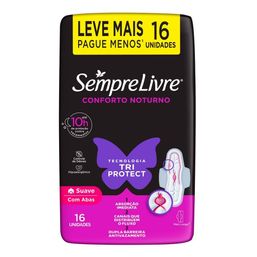 Absorvente S Livre Noturno Max Suave C/Abas Lv16 Pg14