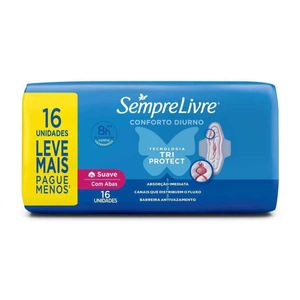 Absorvente Sempre Livre Adapt Plus Cobertura Suave Com Abas com 16 unidades
