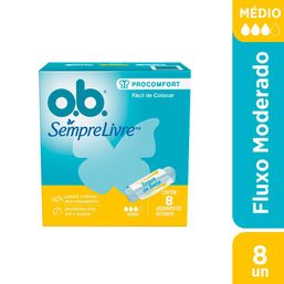 Absorvente Interno O.B. Sempre Livre ProComfort Médio 8 unidades