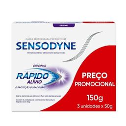 Creme Dental Sensodyne Rápido Alívio 50g 3 Unidades