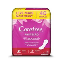 Protetor Diário Carefree Proteção sem Perfume 40 unidades